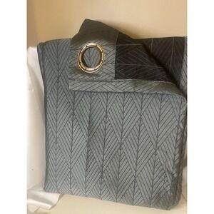 (1) JCP Home Studio Grommet Curtain Panel 50" X  84" Gray Satin Geometric